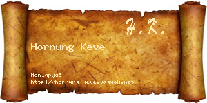 Hornung Keve névjegykártya